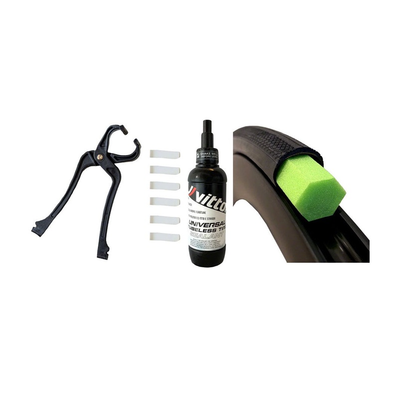Vittoria Air-Liner Tubeless Road Kit - 2 Inserts, Tire Sealant, Pliers and Clips, Medium, 28mm