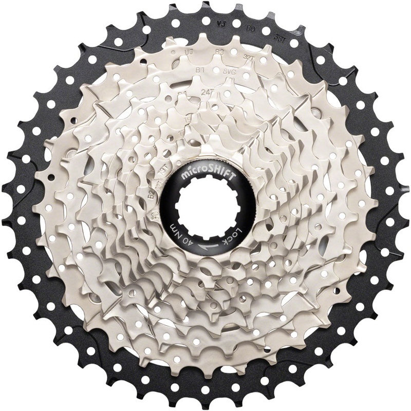 microSHIFT Sword Cassette - 10-Speed 11-38t Alloy Spider Satin Nickel
