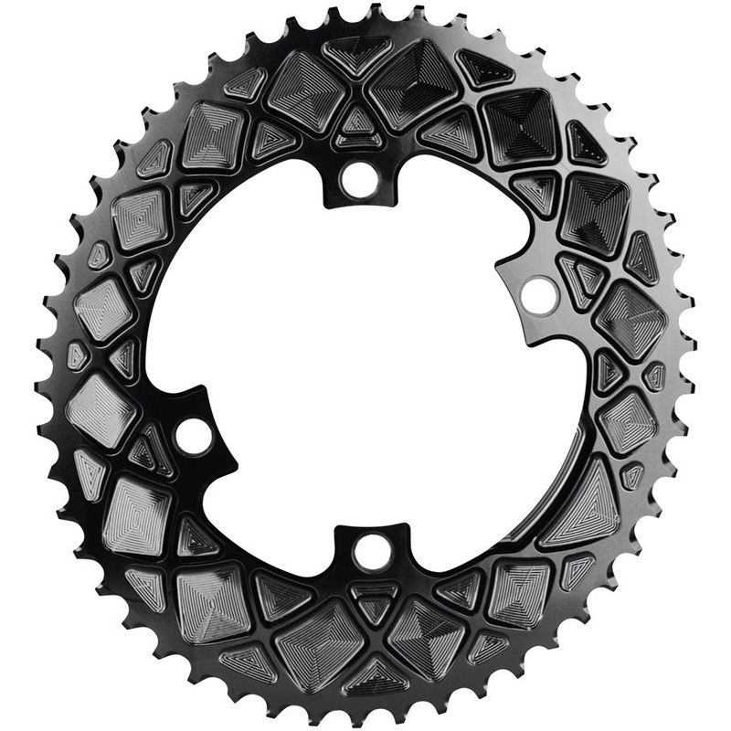 Absolute Black Premium Oval Road Chainring 4x110BCD 50T - Black