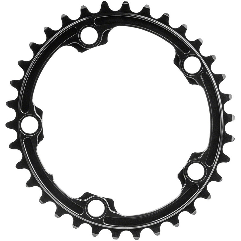 Absolute Black Premium Oval Road Chainring 5x110BCD 34T - Black
