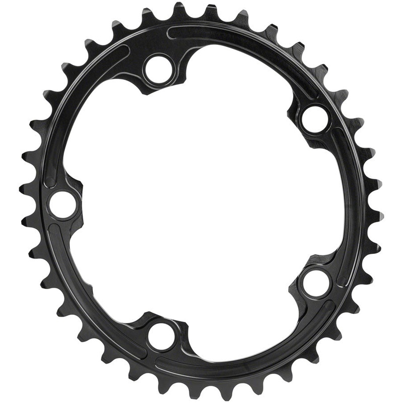 Absolute Black Premium Oval Road Chainring 5x110BCD 36T - Black