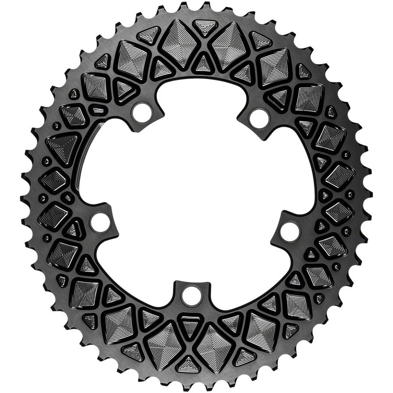 Absolute Black Premium Oval Road Chainring 5x110BCD 50T - Black