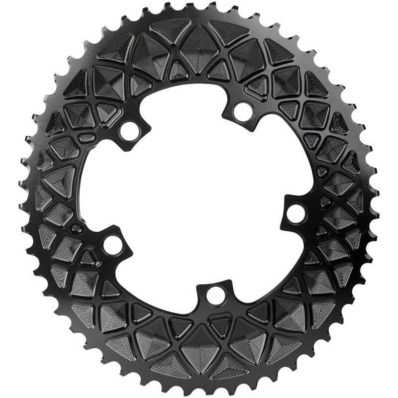 Absolute Black Premium Oval Road Chainring 5x110BCD 52T - Black