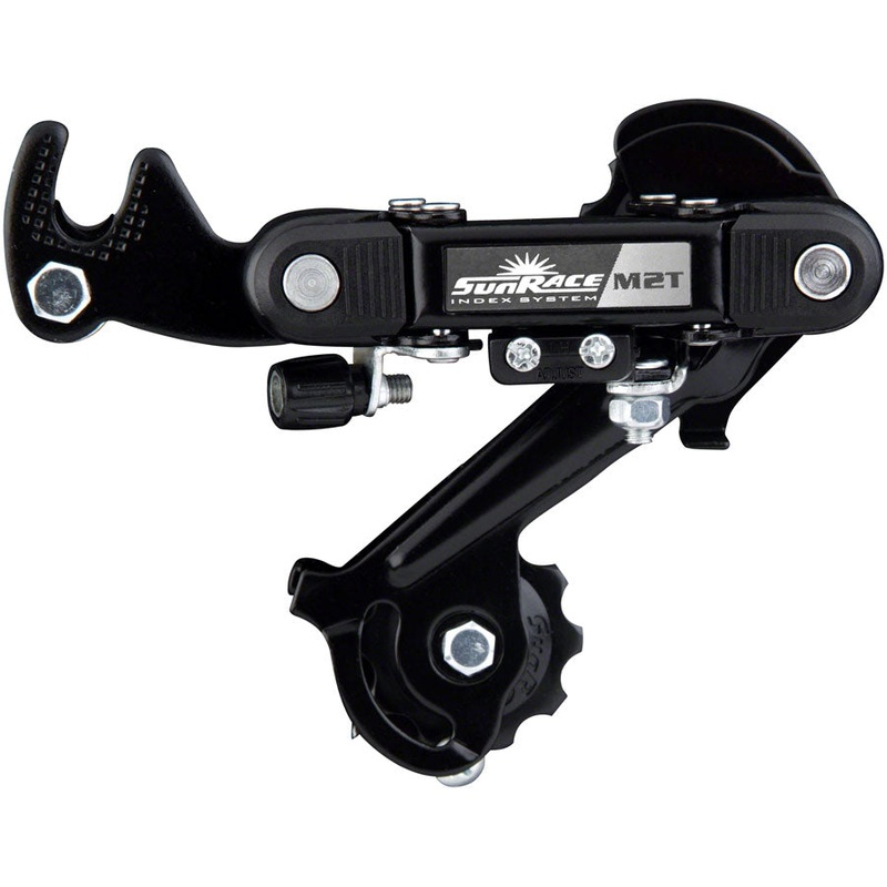 SunRace M2T Rear Derailleur - 6/7-Speed Long Cage Dropout Claw Hanger Black