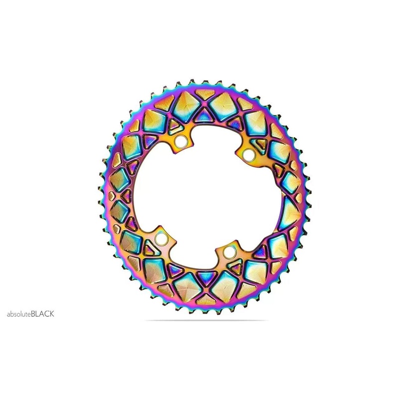 AbsoluteBlack Oval 10/11/12 Speed Chainring (Rainbow)