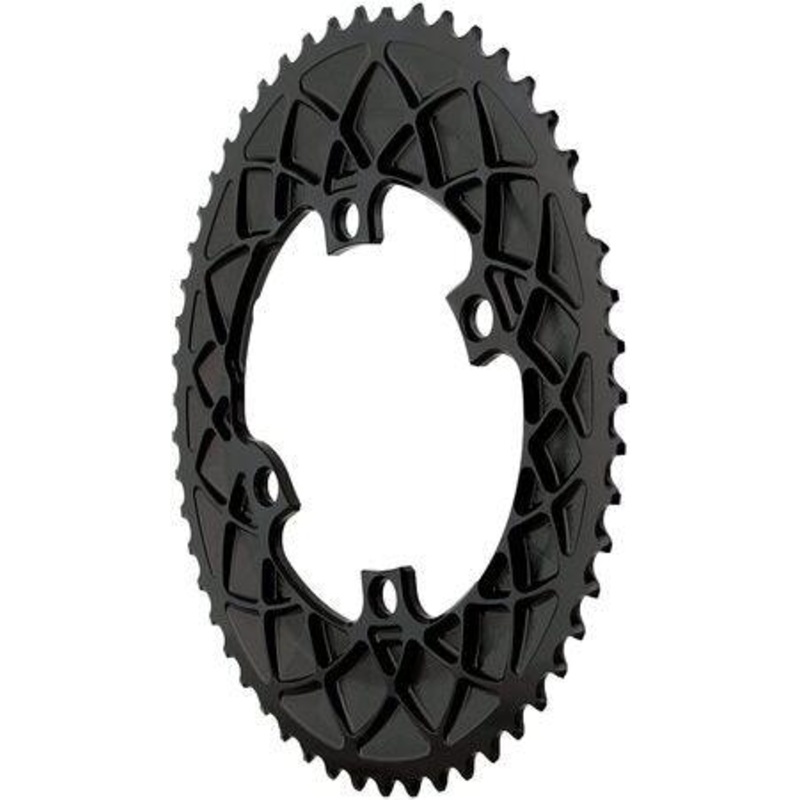 AbsoluteBlack Shimano 2x 110/4 Oval 10/11/12 Speed Chainring (Black)