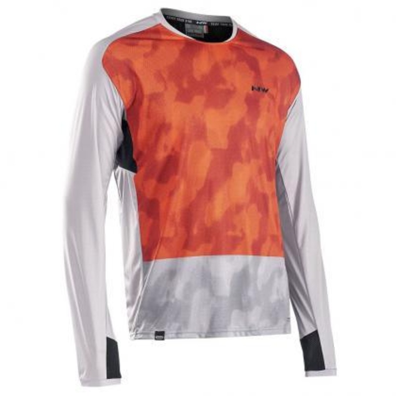 Northwave MTB Edge Mens Cycling Jersey (Dark Grey/Orange)