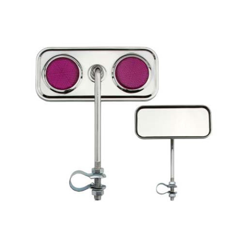 Rectangle Mirror Chrome Purple Reflectors.
