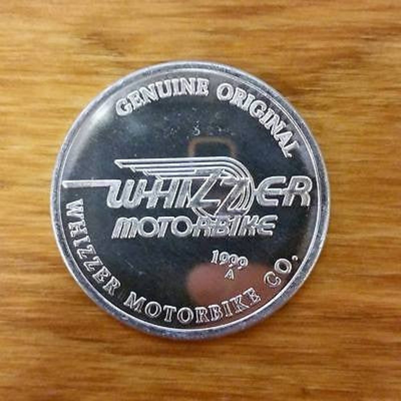 SCHWINN GOOD LUCK WHIZZER MOTOR BIKE METAL TOKEN GENUINE ORIGINAL ITEM