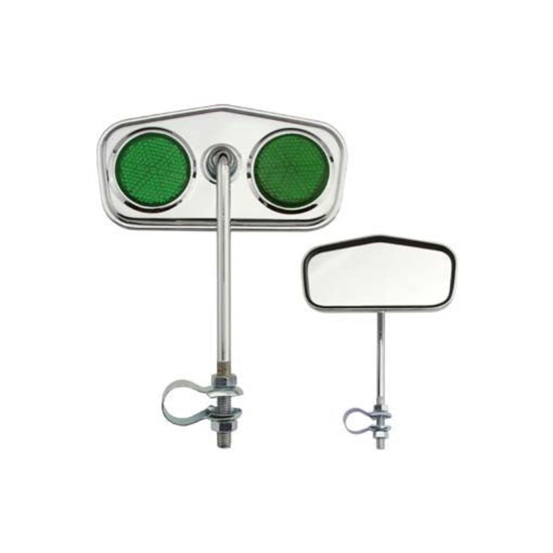 Diamond Mirror Chrome Green Reflectors