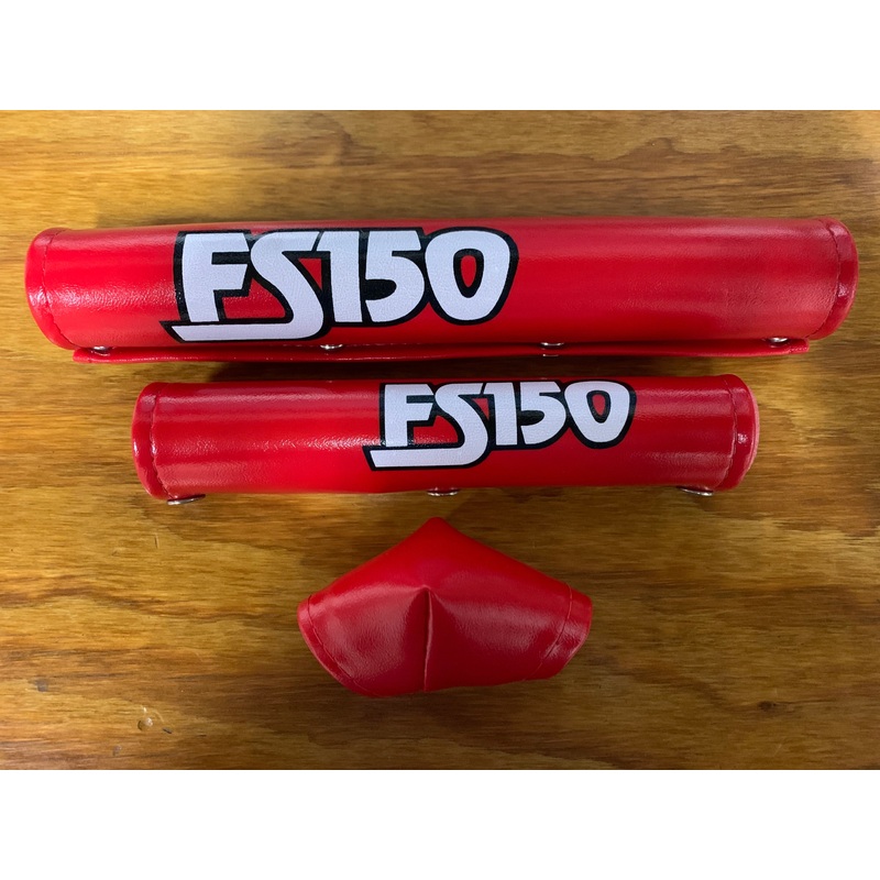 OLD SCHOOL BMX BICYCLE PADS RED FS150 VINTAGE SET NOS