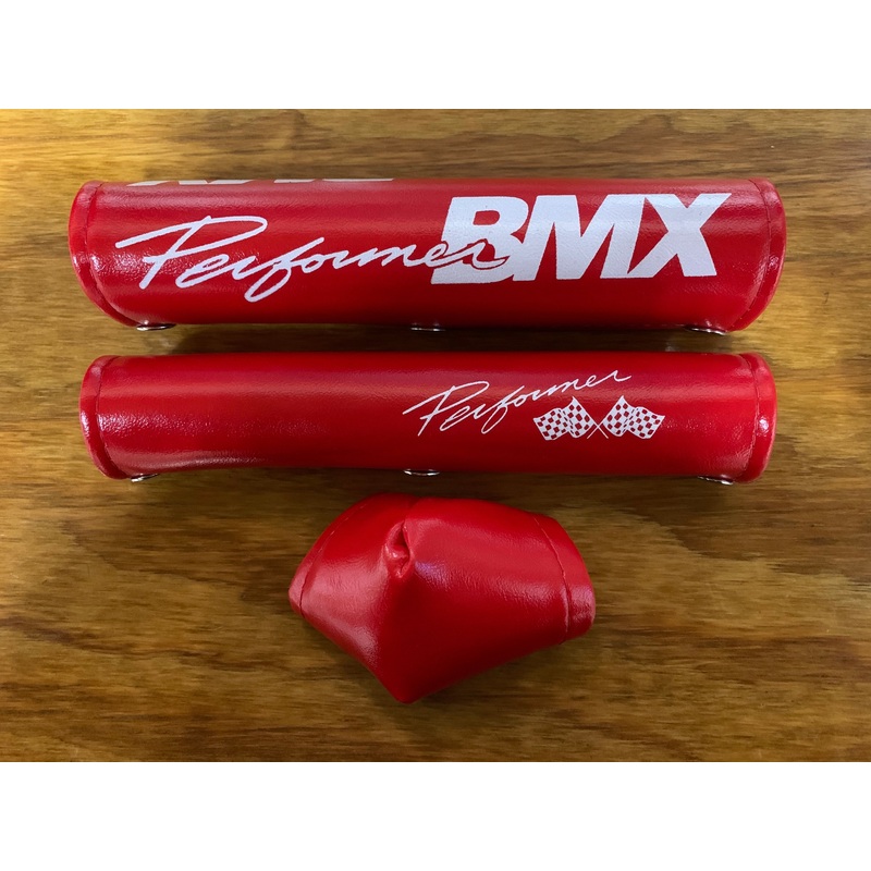 OLD SCHOOL PERFORMER BMX BICYCLE PAD SET RED VINTAGE NOS