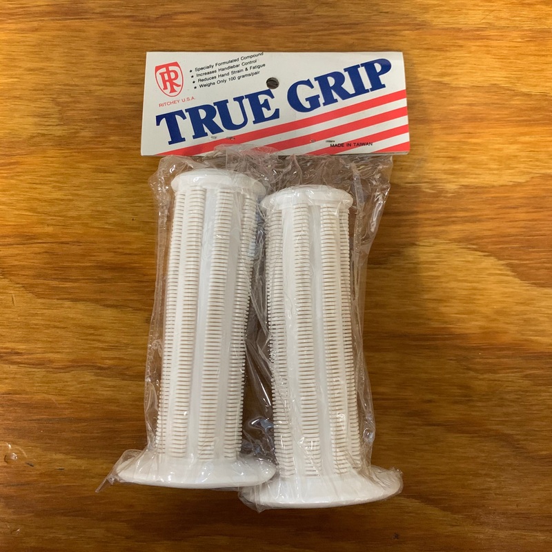 RITCHEY TRUE GRIP WHITE BMX BICYCLE GRIPS FIT BMX SCHWINN & OTHERS NEW