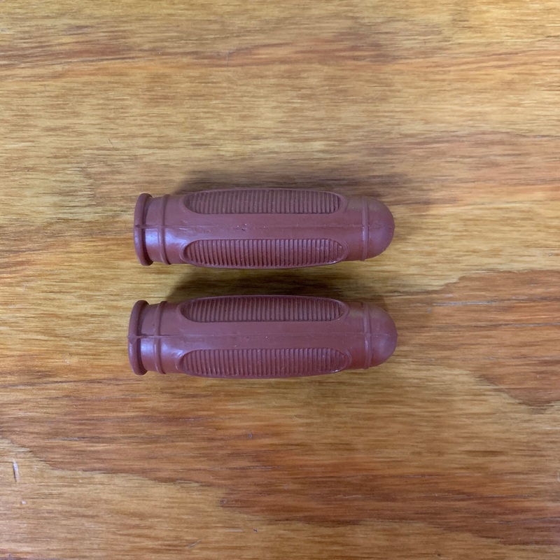BICYCLE GRIPS VINTAGE BROWN 2-7/8" LONG FOR TRIKES SMALL BIKE NOS