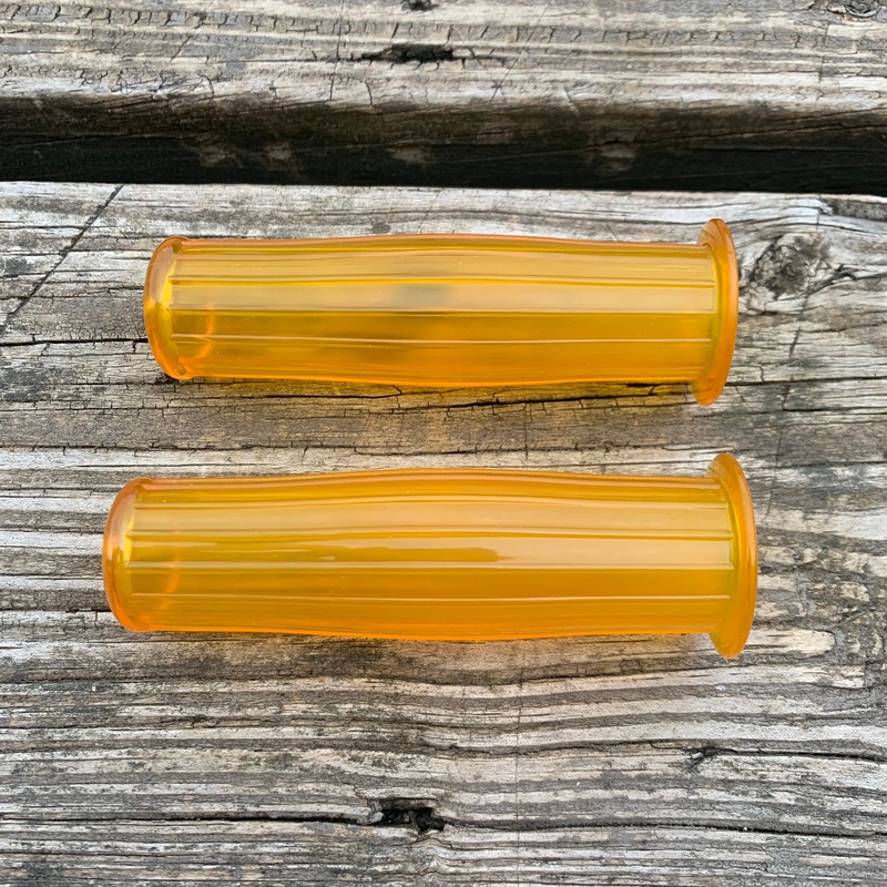 FLYTE BICYCLE GRIPS CLEAR YELLOW GOLD MADE IN ITALY VINTAGE NOS