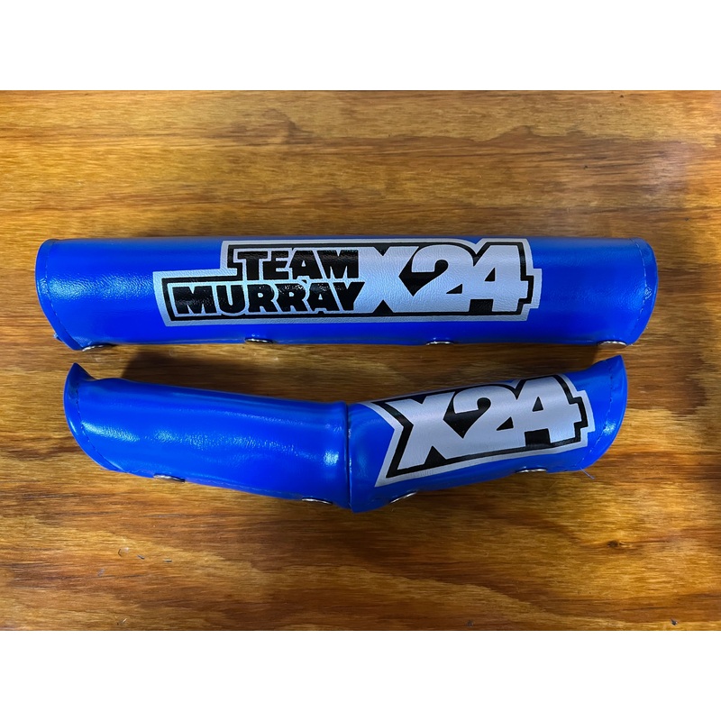 OLD SCHOOL BMX BLUE TEAM MURRAY X24 FRAME TOP TUBE & V BAR PADS VINTAGE NOS