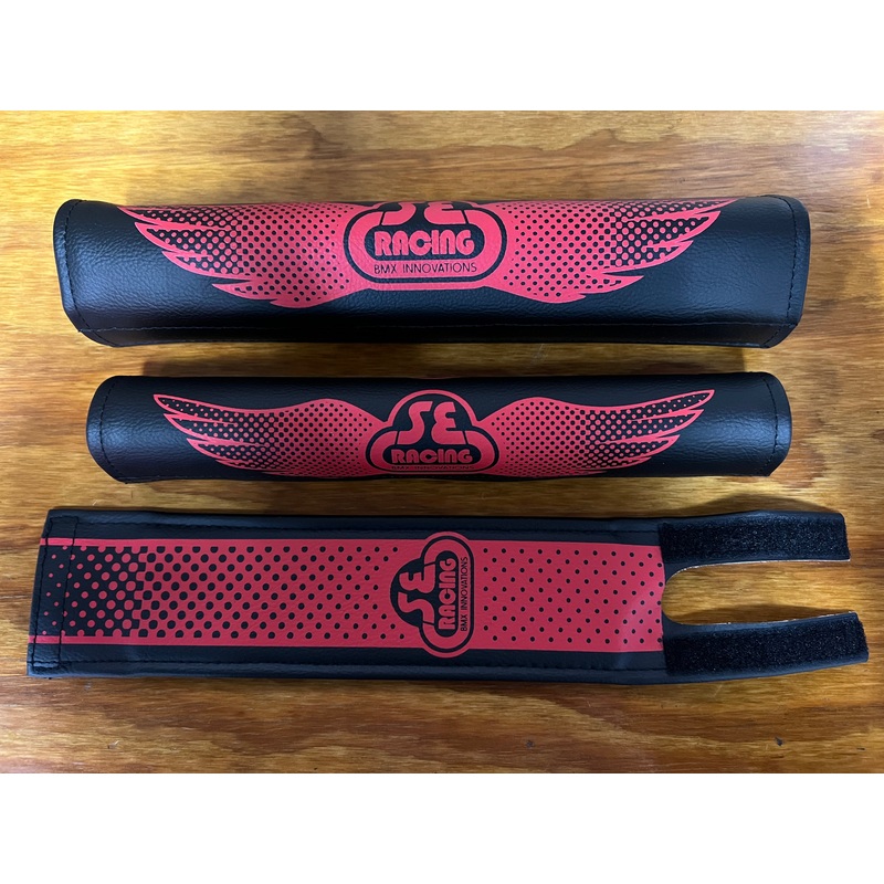 SE RACING BMX INNOVATIONS PAD SET BLACK & RED FITS SE BIKES & OTHERS NEW