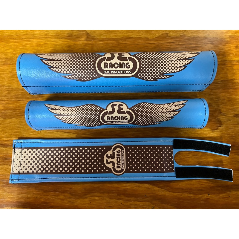 SE RACING BMX INNOVATIONS PAD SET BLUE TAN & BROWN FITS SE BIKES & OTHERS NEW