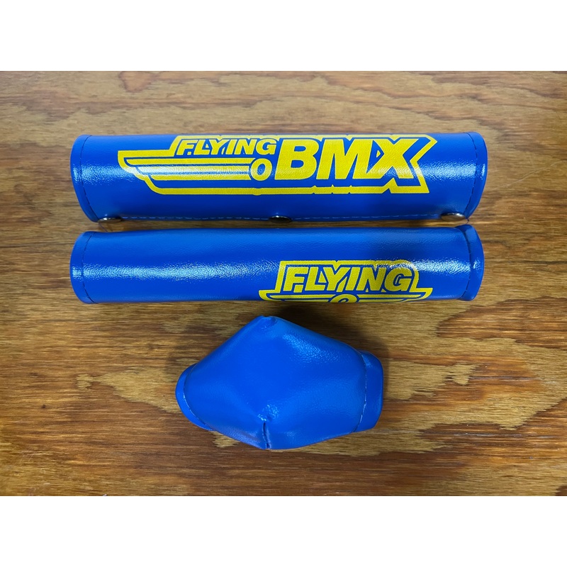 OLD SCHOOL BMX FLYING O BLUE & YELLOW PAD SET VINTAGE NOS