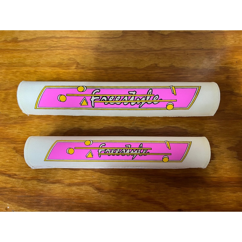 OLD SCHOOL BMX FREESTYLE CREAM WHITE PINK PAD SET VINTAGE NOS
